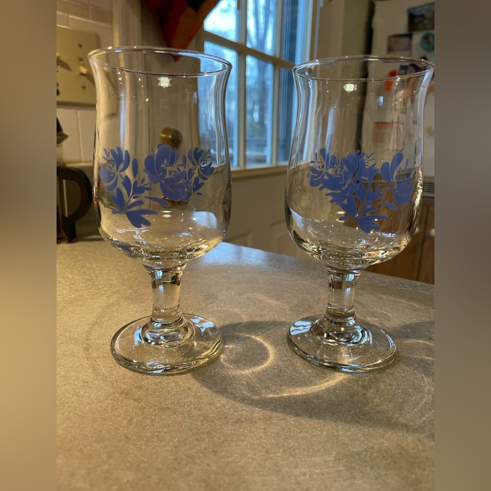 Vintage Yorktowne Pfaltzgraff 10 oz Stemware Double Sided Pattern